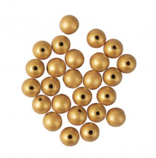 Puupallot 12mm kullanväriset 25kpl - Puupallot, -munat ja -napit - 63159616 - 1