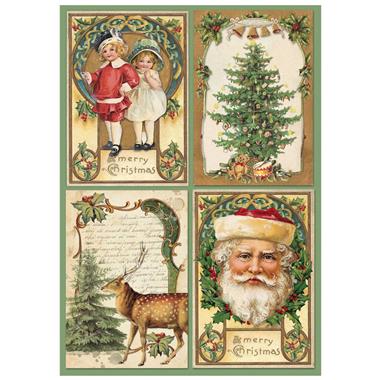 Riisipaperi A4 Joulupostikortit - Riisi- ja decoupage-paperit - DFSA4196 - 1