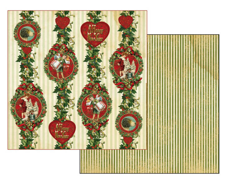 Skräppipaperi 30x30cm Jouluköynnös LKL - Skräppipaperit ja kuviokartongit - SBB226 - 1