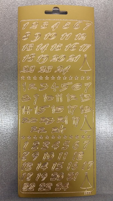 Ääriviivatarra joulukalenteri kulta - Jouluiset ääriviivatarrat - 3366206 - 1