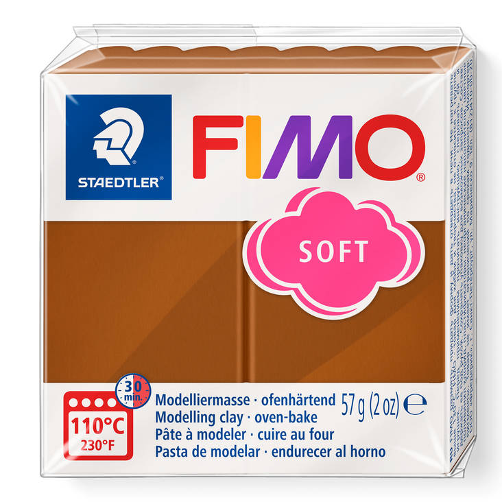 Fimo soft, perusvärit, toffee - FIMO Soft ja Effect -muovailumassat - 8020-7 - 2