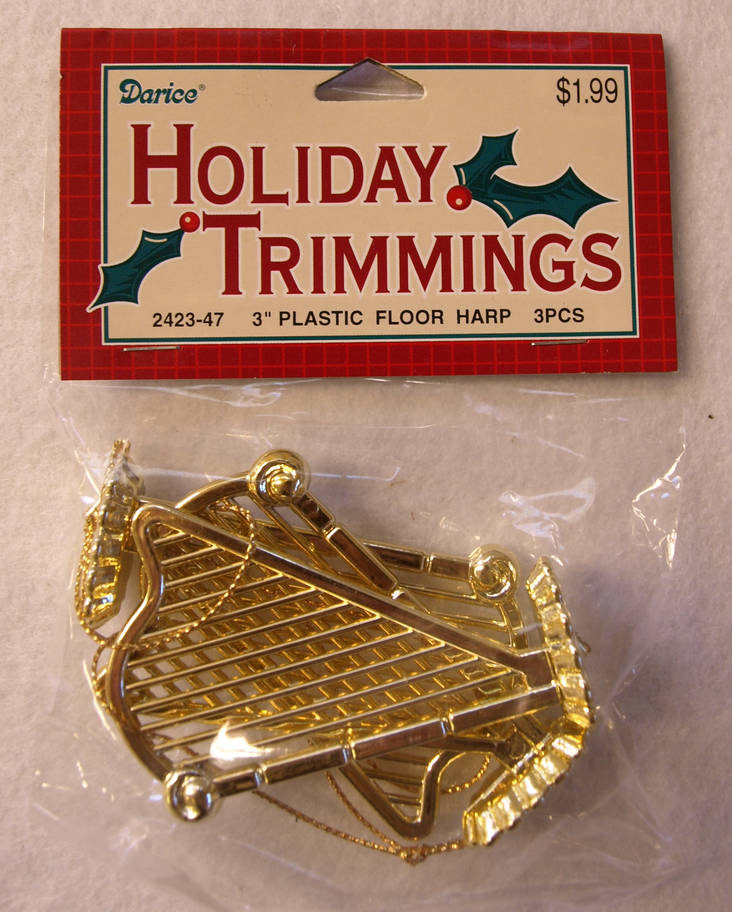 Harppu, muovia, 7,5 cm, 3 kpl, kulta LKL - OUTLET - 2423-47 - 1