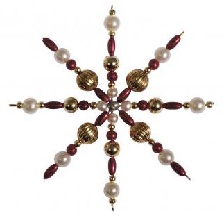 Helmitähtipakkaus 8cm, 3kpl puna-kulta - Jouluaskartelu - 16035287 - 1