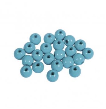 Puuhelmi, 6 mm, 115 kpl, turkoosi - Puuhelmet - 1250107 - 1