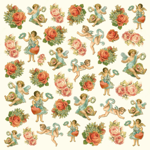 Riisipaperiservietti, Angels and roses - Riisi- ja decoupage-paperit - DFT197 - 1