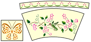 Ruukkusabluuna, kolibri, 20 x 45 cm - Muovisabluunat - W5207 - 1