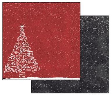 Skräppipaperi 30x30cm, Valkea joulukuusi - Skräppipaperit ja kuviokartongit - SBB477 - 1