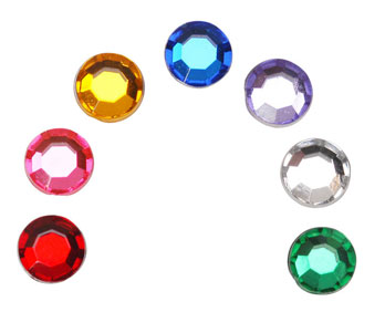 Strassi, pyöreä, muovia, 5 mm, 35 kpl - Strassit, niitit, paljetit, glitterit - 0603-27 - 1