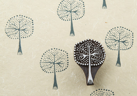 Blockwallah-leimasin Dotted Tree - Puuvartiset leimasimet ja Blockwallah - B318 - 1