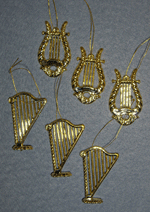 Harppu ja lyyra, muovia, 5 cm, 6 kpl LKL - OUTLET - 2423-48 - 1