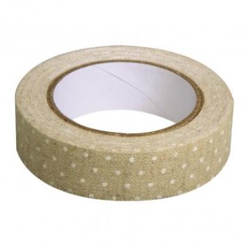 Kangasteippi 1,5cm 2,5m valkopilkullinen - Askartelu- ja washiteipit - 58399508 - 1