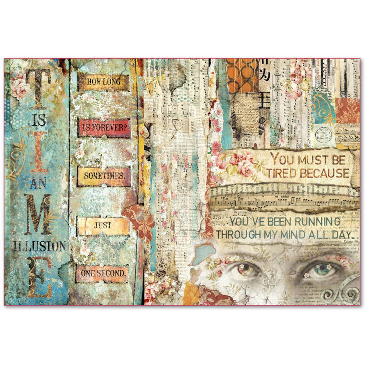 Riisipaperi 48x33cm Time is an Illusion - Riisi- ja decoupage-paperit - DFS388 - 1