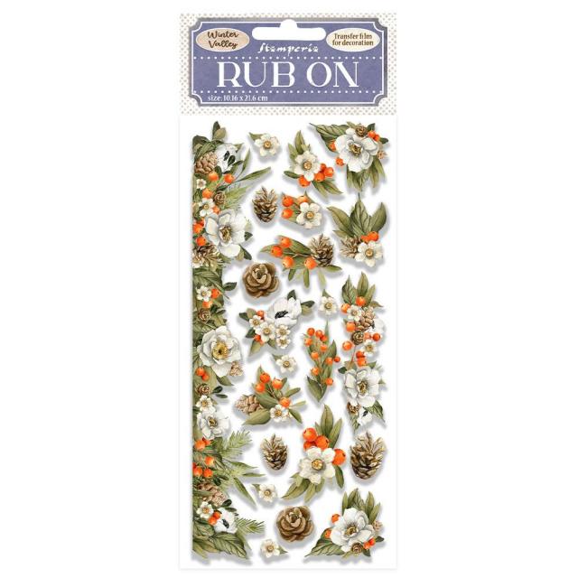 Rub on -siirtokuvat, Winter Valley kävyt - Tarrat, värikkäät - DFLRB38 - 1