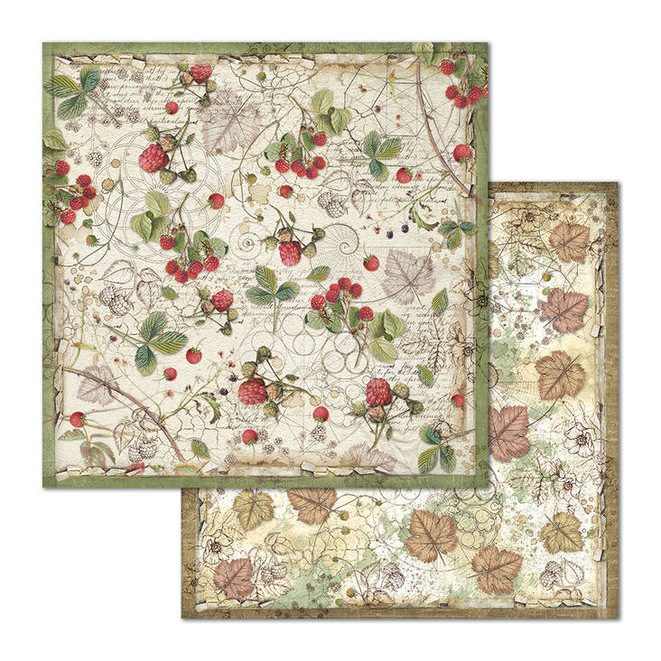 Skräppipaperi 30x30cm Forest metsämarjat - Skräppipaperit ja kuviokartongit - SBB658 - 1