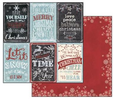 Skräppipaperi 30x30cm JoulutekstitChalk - Skräppipaperit ja kuviokartongit - SBB478 - 1