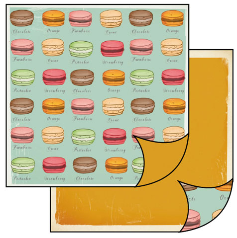 Skräppipaperi 30x30cm Macarones LKL - Skräppipaperit ja kuviokartongit - SBB198 - 1