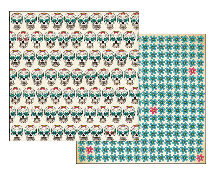 Skräppipaperi 30x30cm Pääkallot - Skräppipaperit ja kuviokartongit - SBB238 - 1