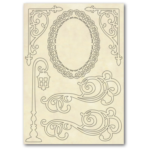 Vanerikuvioarkki A5, Kulmat&Kiehkurat - Muut koristelutarvikkeet - KLSP028 - 1