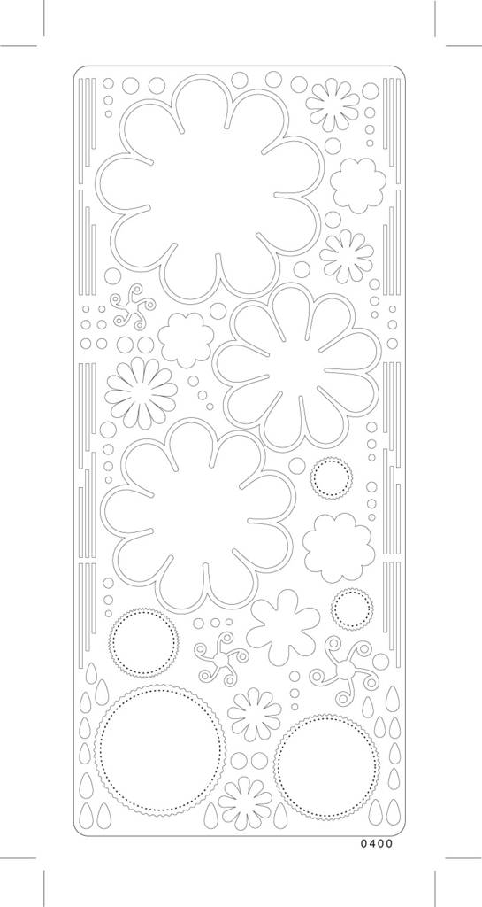 Ääriviivatarra Retrokukat, musta LKL - Muut ääriviivatarrat - 75268 - 1