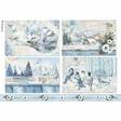 Riisipaperi A4 Sininen Talvi -ruudut - Riisi- ja decoupage-paperit - DFSA4339 - 1