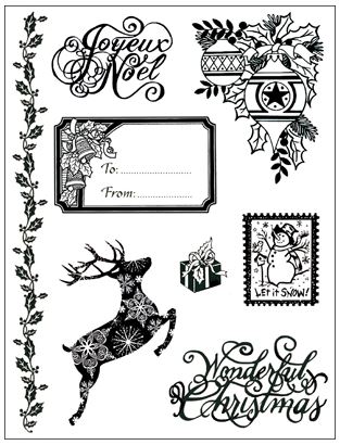 Akryylileimasinsetti 14x18cm Jouluaiheet - Akryyli- ja kumileimasimet akryylipalaan - WTK129 - 1