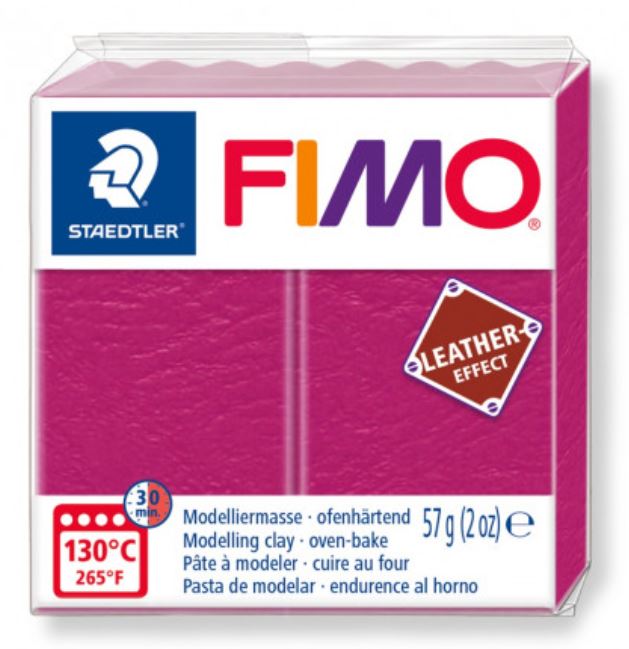 Fimo Leather -nahkafimo pinkki - FIMO Leather -nahkamassa - 8010-229 - 1