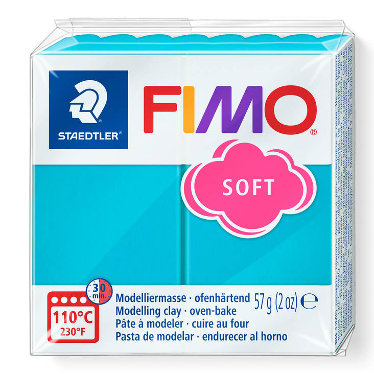 Fimo soft, perusvärit, turkoosi - FIMO Soft ja Effect -muovailumassat - 8020-39 - 2