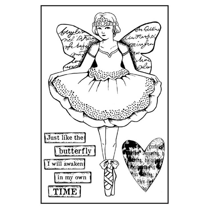 Kumileimasin 7x11cm Blue Stars Fairy - Akryyli- ja kumileimasimet akryylipalaan - WTKCC129 - 1