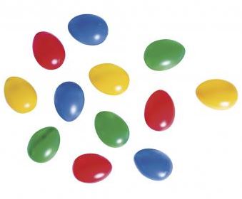 Muovimunat värikkäät 4,5cm, 12kpl - Pääsiäisaskartelu - 3907149 - 1
