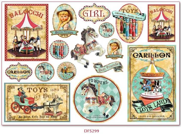 Riisipaperi 48x33cm tyttöjen lelut - Riisi- ja decoupage-paperit - DFS299 - 1