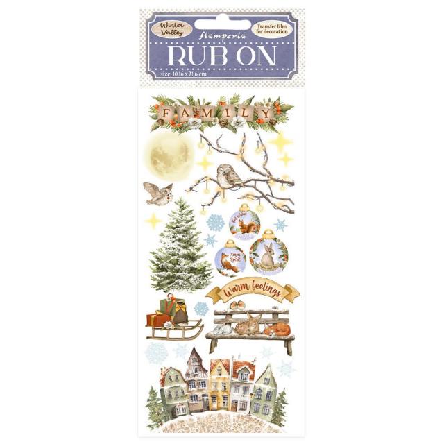 Rub on -siirtokuvat, Winter Valley pöllö - Tarrat, värikkäät - DFLRB39 - 1