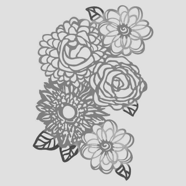 Sabluuna 21x30cm, Kukkaset-maskikuvio - Muovisabluunat - KSG389 - 1