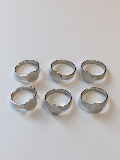 Sormuspohja 10mm 6kpl tasainen laatta - Korunosat ja korutarvikkeet - 11808-1559 - 1