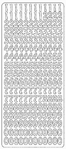 Ääriviivatarra Numerot, 10 mm, hopea - Ääriviivatarrat tekstillä - 75039 - 1