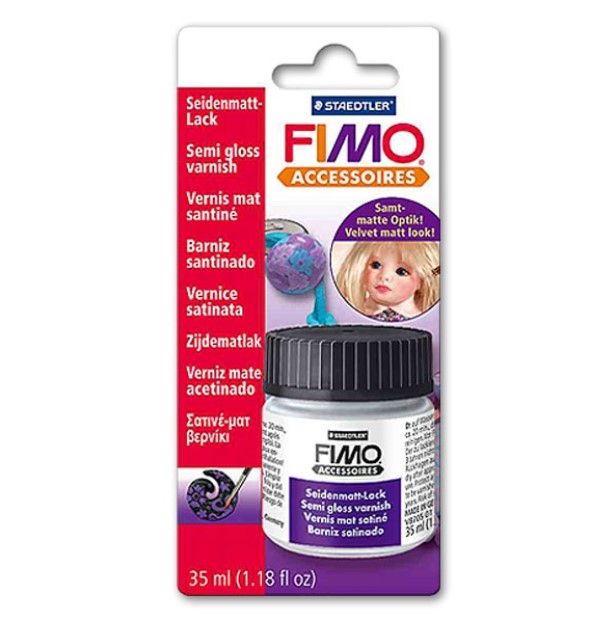 Fimo-lakka, puolikiiltävä, 35 ml - FIMO-tarvikkeet ja lisäaineet - 8705-01BK - 1