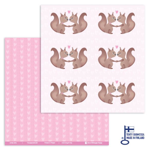 Skräppipaperi 30x30cm ORAVAPARISKUNTA - Skräppipaperit ja kuviokartongit - 900-OPK - 1