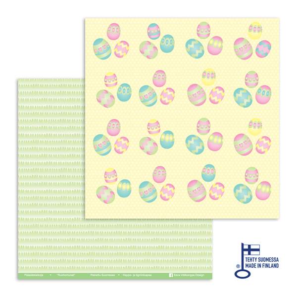 Skräppipaperi 30x30cm RUOHOMUNAT - Skräppipaperit ja kuviokartongit - 900-RM - 1