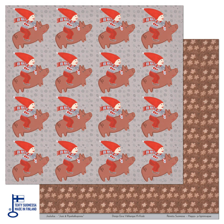 Skräppipaperi JUSSI & PIPARKAKKUPOSSU - Skräppipaperit ja kuviokartongit - 900-JPP - 1