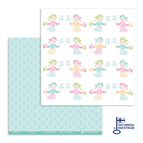 Skräppipaperi 30x30cm VIRVON VARVON - Skräppipaperit ja kuviokartongit - 900-VV - 1